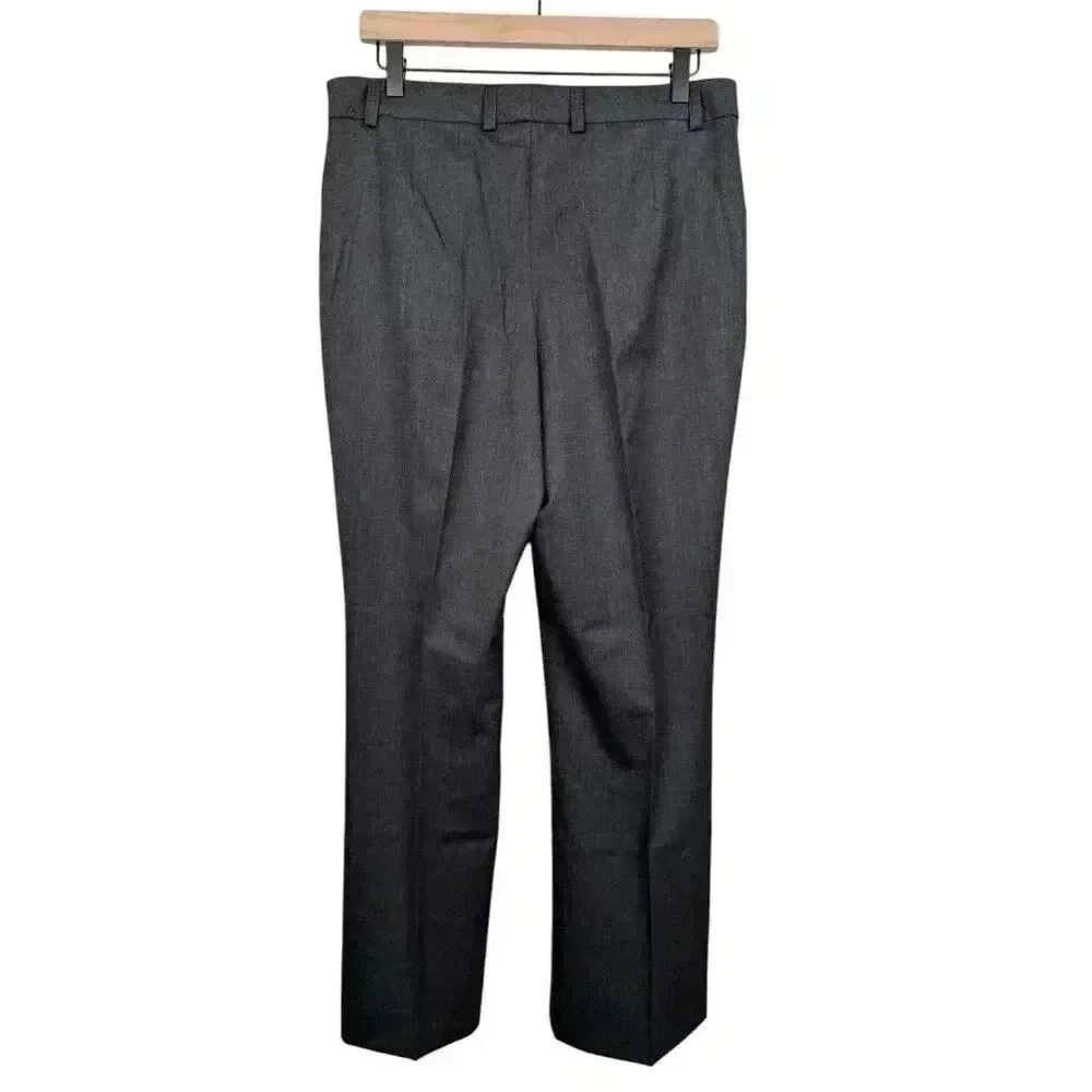 Pendleton Charcoal Gray Virgin Wool Trousers Pants Women 10 High Rise Pleated - Picture 2 of 9